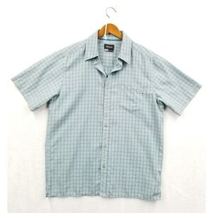 Marmot Shirt Men M‎ Blue Check Elridge Short Sleeve Outdoor Hiking Camp UPF 20